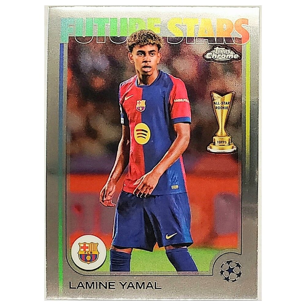 LAMINE YAMAL ROOKIE TROPHY "FUTURE STARS" 2024-25 TOPPS CHROME UEFA #27 SPAIN